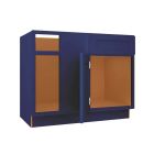 Navy Blue Shaker Blind Base Corner Cabinet 36" Left Madison - RTA Cabinet Company