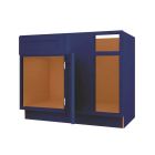 Navy Blue Shaker Blind Base Corner Cabinet 42" Right Madison - RTA Cabinet Company