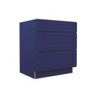 Navy Blue Shaker Three Drawer Base Cabinet 30" Madison - RTA Cabinet Company