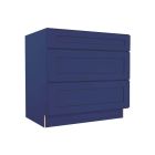 Navy Blue Shaker Three Drawer Base Cabinet 36" Madison - RTA Cabinet Company