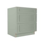 Craftsman Lily Green Shaker Drawer Base Cabinet 30" Madison - RTA Cabinet Company