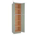 Craftsman Lily Green Shaker Utility Cabinet 24"W x 90"H Madison - RTA Cabinet Company