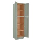 Craftsman Lily Green Shaker Utility Cabinet 24"W x 96"H Madison - RTA Cabinet Company