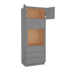 Grey Shaker Elite Oven Cabinet 33"W x 90"H Madison - RTA Cabinet Company