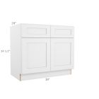 Colorado Shaker White Sink Base Cabinet 39"W Madison - RTA Cabinet Company