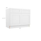 Colorado Shaker White Sink Base Cabinet 42" Madison - RTA Cabinet Company