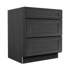 York Driftwood Grey Three Drawer Base Cabinet 30" Madison - RTA Cabinet Company