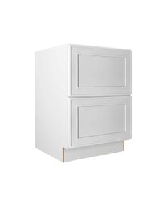 Craftsman White Shaker 2 Drawer Base Cabinet 24" Madison - RTA Cabinet Company