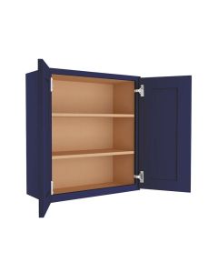 Navy Blue Shaker Wall Cabinet 27"W x 30"H Madison - RTA Cabinet Company