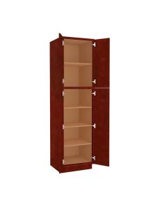 Charleston Cherry Utility Cabinet 24"W x 90"H Madison - RTA Cabinet Company