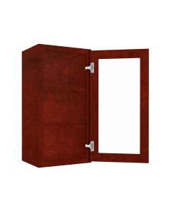 Wall Glass Door Cabinet with Finished Interior 15" x 30" Madison - RTA Cabinet Company