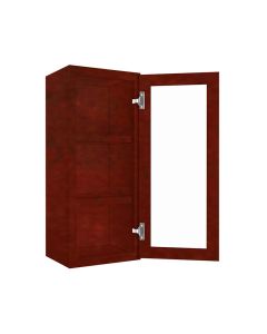 Wall Glass Door Cabinet with Finished Interior 15" x 36" Madison - RTA Cabinet Company