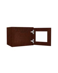 Wall Glass Door Cabinet with Finished Interior 15" x 12" Madison - RTA Cabinet Company