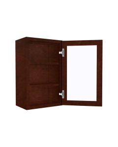 Wall Mullion Glass Door Cabinet with Finished Interior 18" x 30" Madison - RTA Cabinet Company