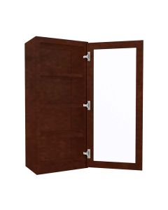 Wall Mullion Glass Door Cabinet with Finished Interior 18" x 42" Madison - RTA Cabinet Company