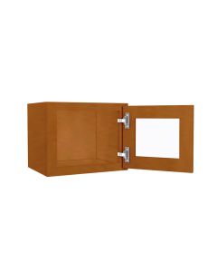 W1512BGFI - Wall Glass Door Cabinet with Finished Interior 15" x 12" Madison - RTA Cabinet Company