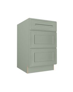 Craftsman Lily Green Shaker Drawer Base Cabinet 21" Madison - RTA Cabinet Company