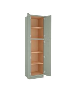 Craftsman Lily Green Shaker Utility Cabinet 24"W x 84"H Madison - RTA Cabinet Company