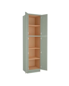 Craftsman Lily Green Shaker Utility Cabinet 24"W x 90"H Madison - RTA Cabinet Company