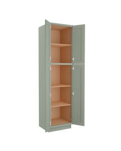 Craftsman Lily Green Shaker Utility Cabinet 24"W x 96"H Madison - RTA Cabinet Company