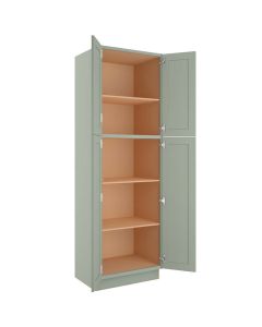 Craftsman Lily Green Shaker Utility Cabinet 30"W x 84"H Madison - RTA Cabinet Company