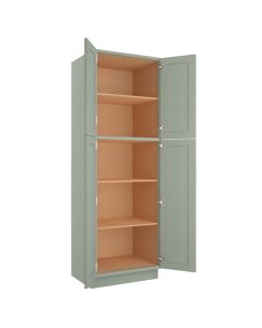 Craftsman Lily Green Shaker Utility Cabinet 30"W x 90"H Madison - RTA Cabinet Company