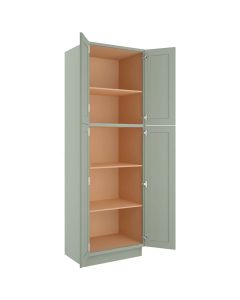 Craftsman Lily Green Shaker Utility Cabinet 30"W x 96"H Madison - RTA Cabinet Company