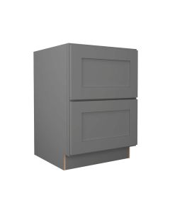 Grey Shaker Elite Two Drawer Base Cabinet 24" Madison - RTA Cabinet Company