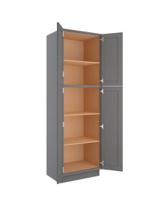 Grey Shaker Elite Utility Cabinet 30"W x 96"H Madison - RTA Cabinet Company