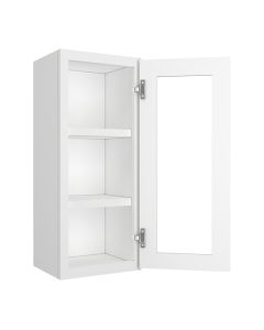 Key Largo White Wall Open Frame Glass Door Cabinet 15"W x 36"H Madison - RTA Cabinet Company