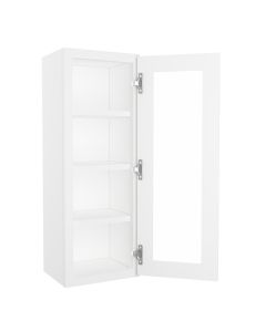 Key Largo White Wall Open Frame Glass Door Cabinet 15"W x 42"H Madison - RTA Cabinet Company