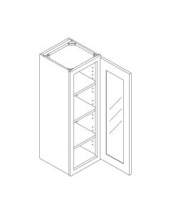 York Saddle Wall Open Frame Glass Door Cabinet  15"W x 42"H Madison - RTA Cabinet Company