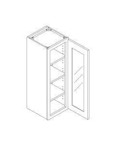 York Saddle Wall Open Frame Glass Door Cabinet  18"W x 42"H Madison - RTA Cabinet Company