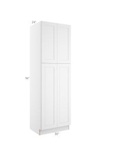 Colorado Shaker White Utility Cabinet 30"W x 96"H Madison - RTA Cabinet Company