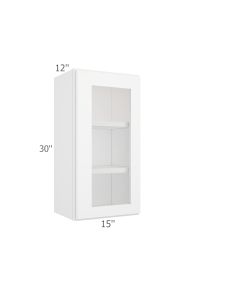 Colorado Shaker White Wall Open Frame Glass Door Cabinet 15"W x 30"H Madison - RTA Cabinet Company