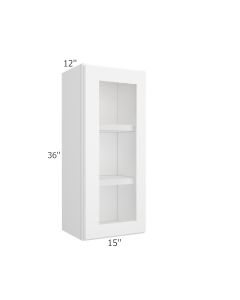 Colorado Shaker White Wall Open Frame Glass Door Cabinet 15"W x 36"H Madison - RTA Cabinet Company