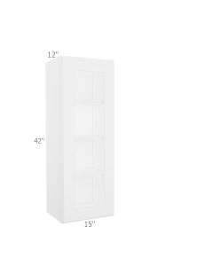 Colorado Shaker White Wall Open Frame Glass Door Cabinet 15"W x 42"H Madison - RTA Cabinet Company